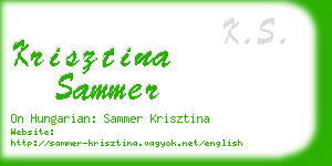 krisztina sammer business card